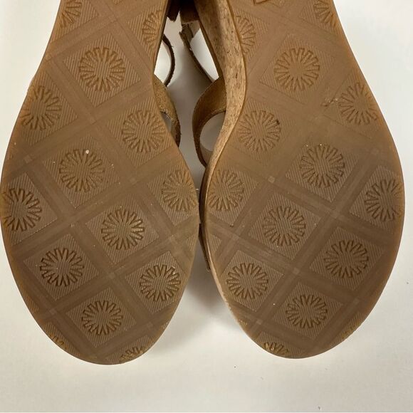 UGG Women’s Whitney Cork Wedge Platform Sandals in Chestnut Suede Size 9.5 - Picture 12 of 15